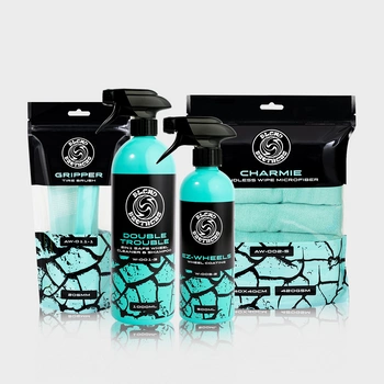Zestaw EZ-WHEELS Wheel Coating 500ml + DOUBLE TROUBLE 2in1 Safe Wheel Cleaner & Wheel Shampoo 1l + GRIPPER 1szt. + CHARMIE 5szt.